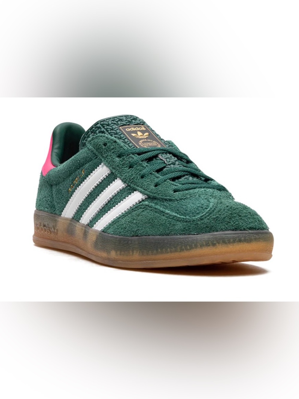 adidas Gazelle Indoor Green Pink Suede Sneakers Women’s 8 IG5929